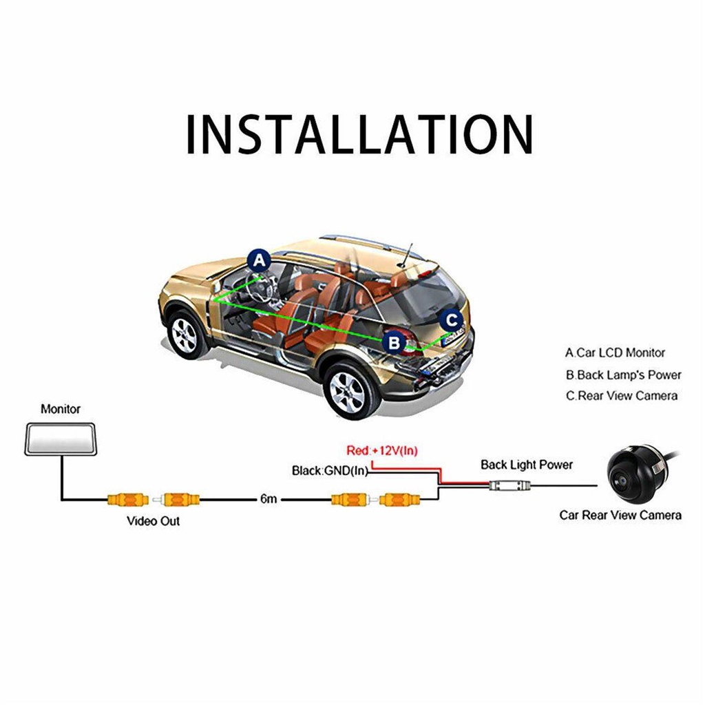 FKILLA HD Reversing Parking Cam with Cable Auto Parking Monitor Car Rear View Camera Car Accessories Waterproof Night Vision Rotating Astern Image | BigBuy360 - bigbuy360.vn