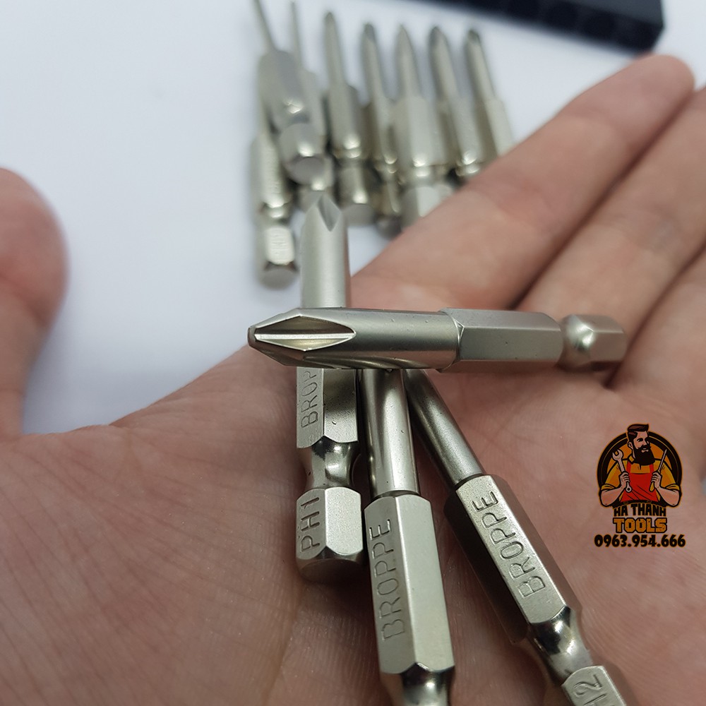 Bộ 13 Mũi Bắn Vít 4 Cạnh BROPPE Chuôi Lục Giác Dài 50mm Cho Khoan Pin, Khoan Điện