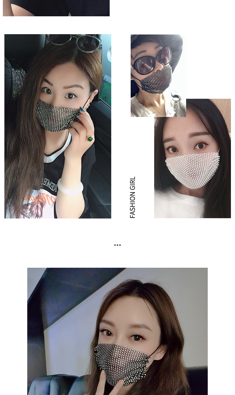 Khẩu trang người lớn co giãn đính kim cương pha lê nhân tạo sang trọng cuốn hút dành cho bạn nữ đeo khi dự tiệc | BigBuy360 - bigbuy360.vn
