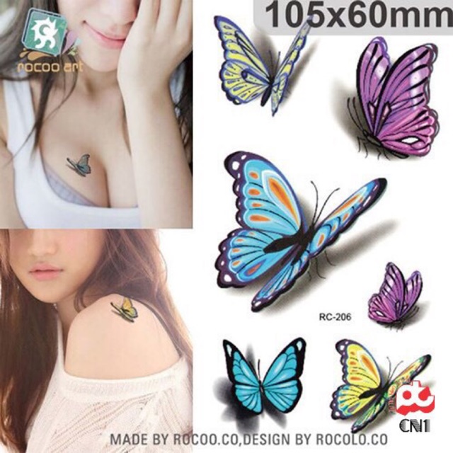 Hình Xăm Dán ( mini bướm xênh)