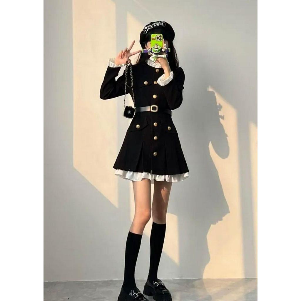 Đầm cao cấp cho nữ, Tay Áo Dài, Váy Cao Cấp, Ngọt Ngào, Váy Âu Phục Mùa Thu., size lớn