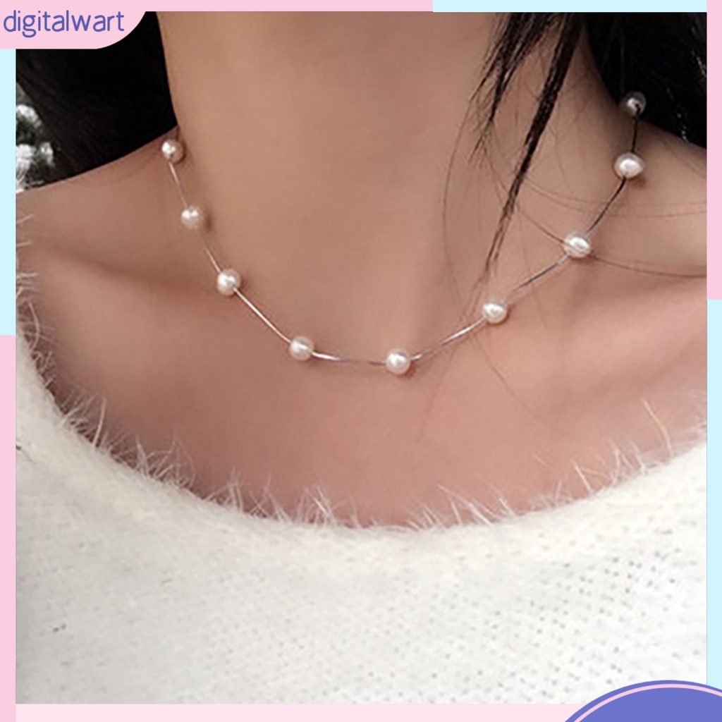 Vòng cổ nữ xỏ ngọc trai giả đơn giản thời trang