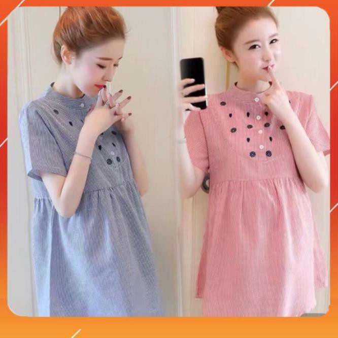 Áo Bầu Áo Bầu Công Sở Siêu Xinh, Vải Đũi Đẹp, Freesize có ảnh thật VM Mom