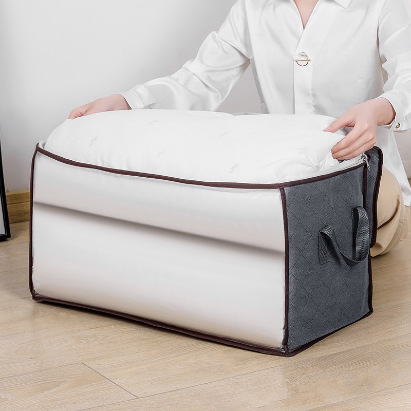 Túi Đựng Quần Áo Chăn Mền Cỡ Lớn Bằng Vải Không Dệt Trong Suốt Chống Ẩm Chống Bụi Có Thể Gấp Gọn