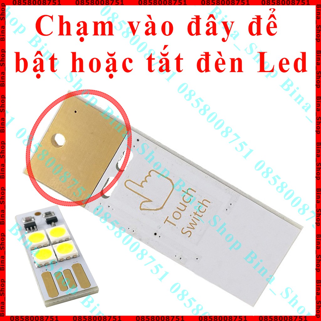 Đèn Led USB 5V cảm ứng chạm tắt mở