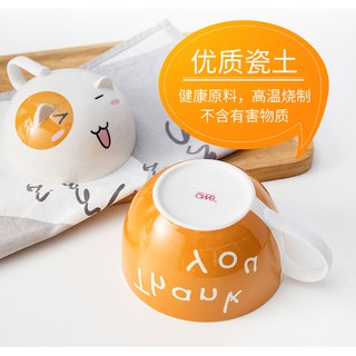 Set đồ ăn mì có nắp đậy dễ thương