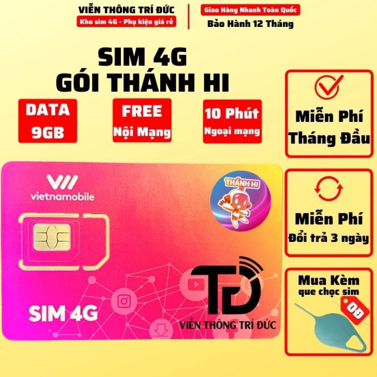 Thánh Sim 4G Vietnamobile Siêu Thánh Up & Trọn Đời Có 6Gb/Ngày - Gọi Miễn Phí - Không Giới Hạn Dung Lượng-Giá Siêu Rẻ