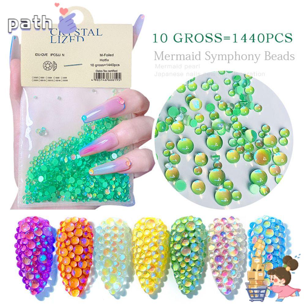 Set 1440 Phụ Kiện Trang Trí Móng Nghệ Thuật|Đá Đính Móng Nhiều Màu Thời Trang