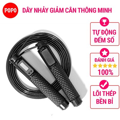 Dây nhảy đếm số vòng tự động với chip điện tử, giúp giảm cân, đốt cháy mỡ thừa TS83 POPO