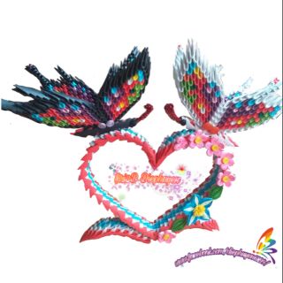 Mô hình trái tim và bướm Origami 3d (quà tặng valentine, sinh nhật, 20/10, 8/3)