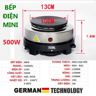 Bếp điện mini 500w nắp gang