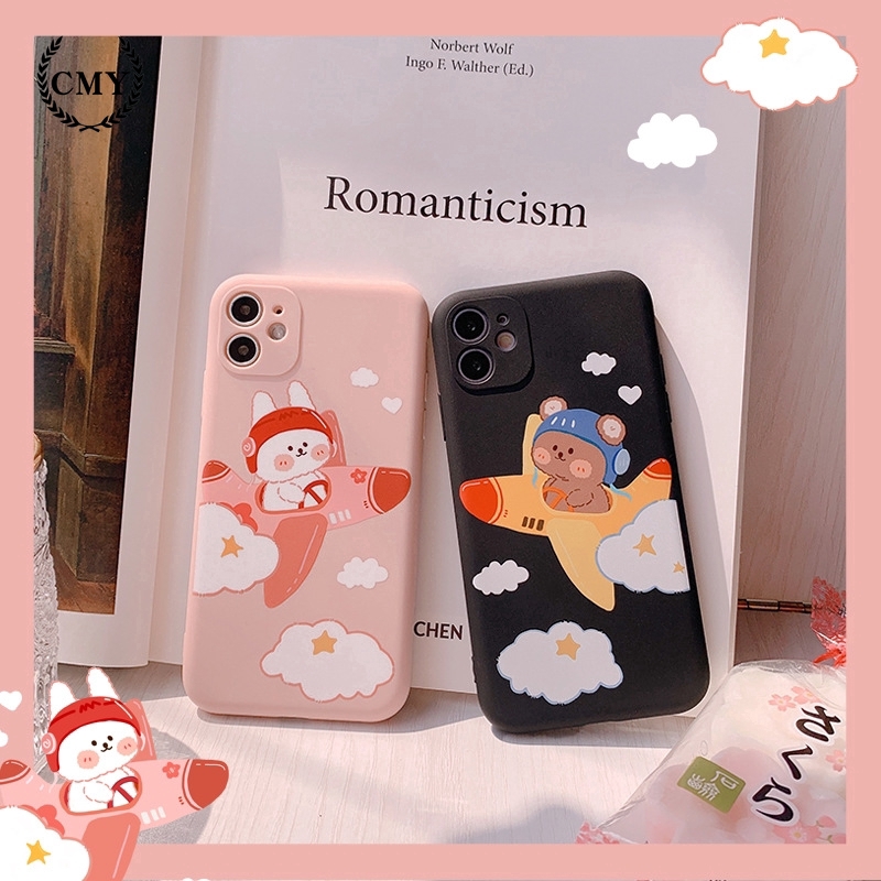 ốp iphone 11 Ốp iphone Ốp lưng Iphone 11 Ốp lưng iphone Ốp lưng silicon Ốp iphone 12 pro max Ốp iphone 12 mini Ốp điện thoại hình thỏ/ gấu lái máy bay cho for iPhone11/11Pro 11pro Max X XR XS XS MAX 7 8 plus SE 12 pro max 12 mini