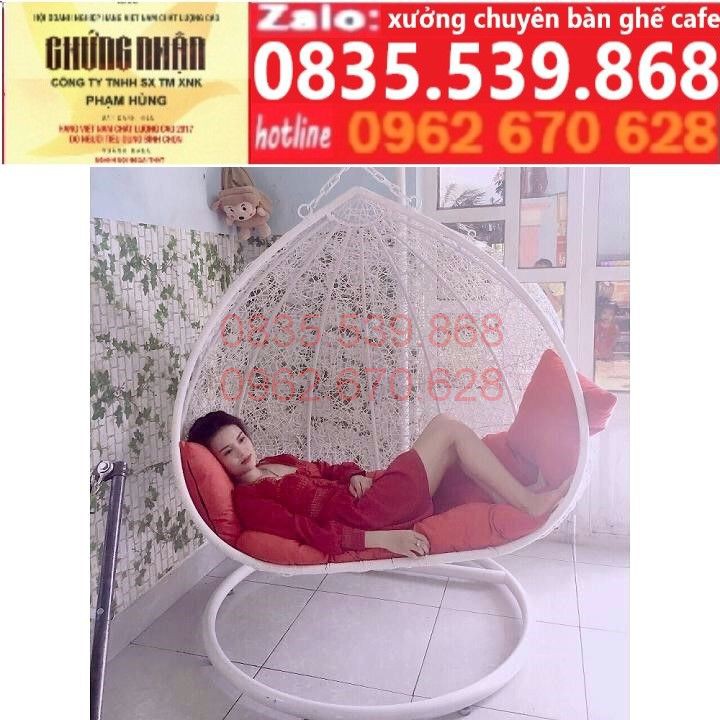 Xich đu mây nhựa xích đu đôi - chịu tải 200kg 2 người lớn ngồi bảo hành 24 tháng