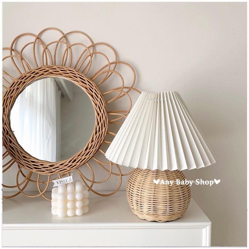 Đèn ngủ để bàn đế mây 3 chế độ màu Vintage phong cách Hàn Quốc decor phòng,quán siêu lung linh(hàng có sẵn)❣❣