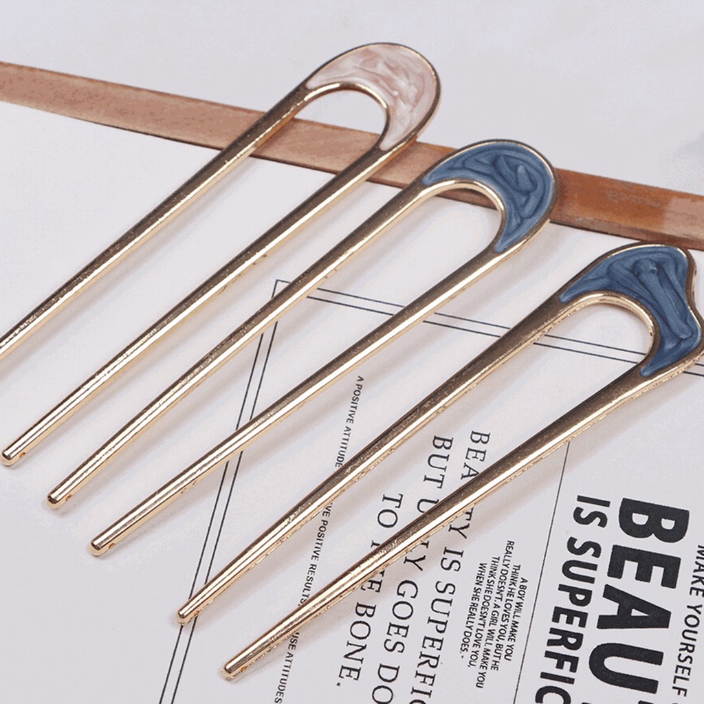 Trâm Cài Tóc Hình Chữ U Bằng Sắt Thời Trang