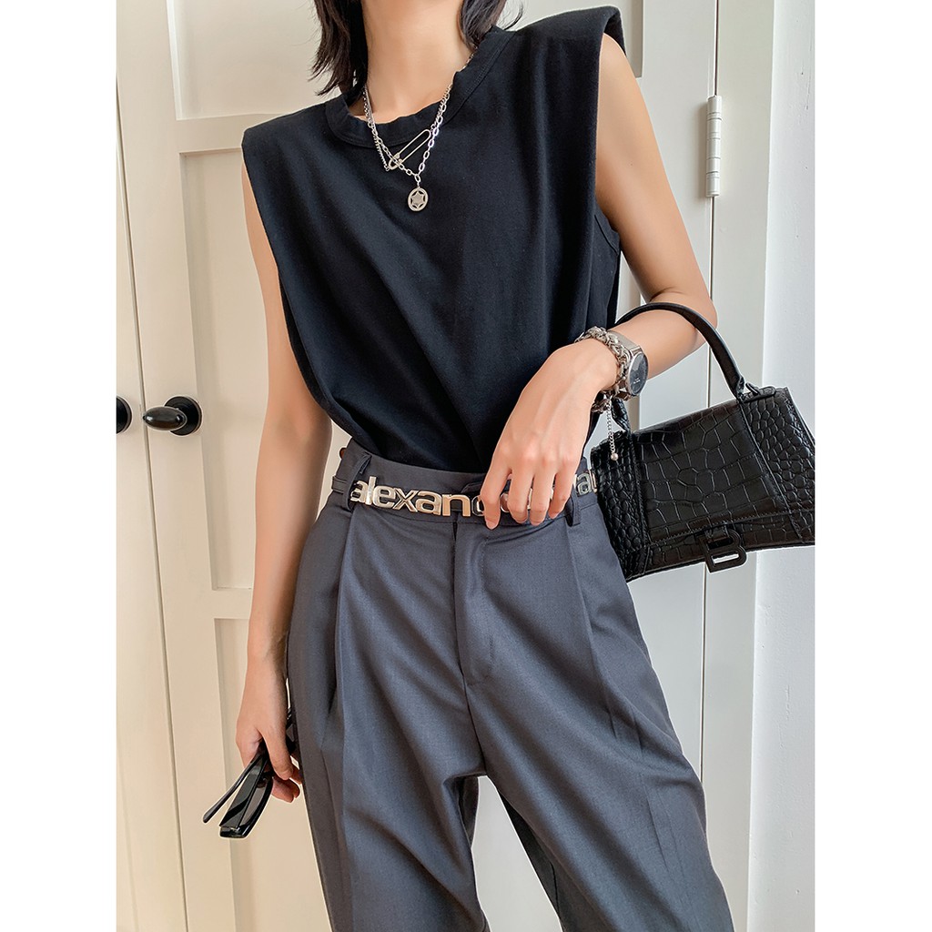 Áo Cotton Nữ Cao Cấp Trơn Cổ Tròn Không Tay Độn Vai Thời Trang Trẻ Trung Sugal TOP NU 033