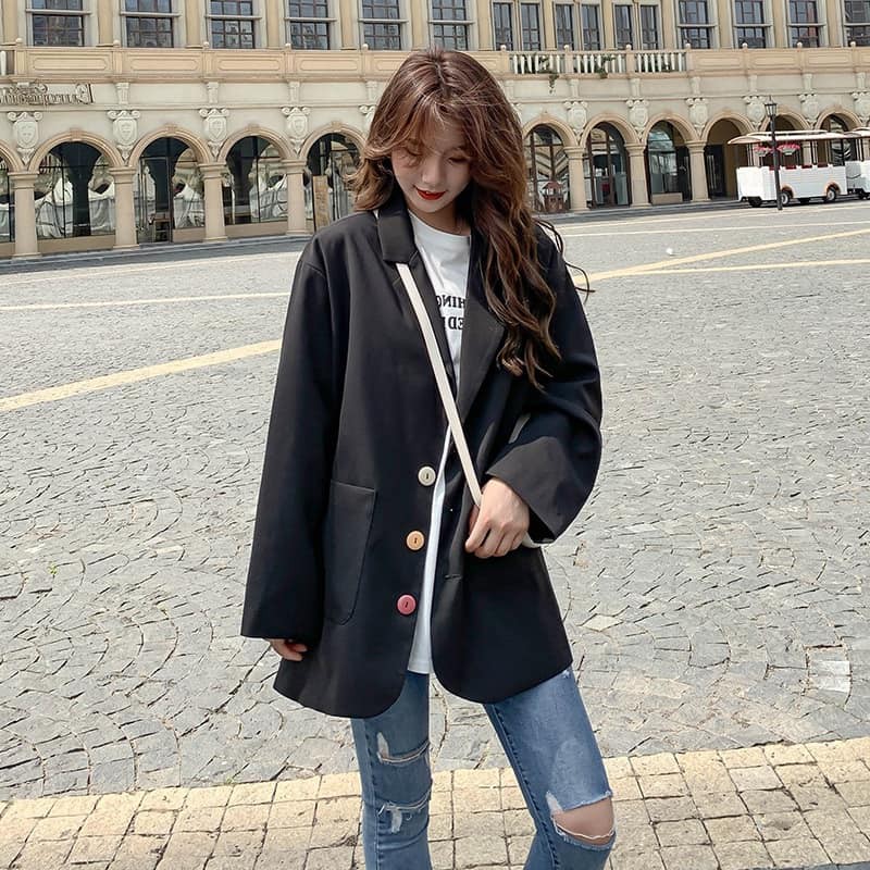 Áo khoác 🦋FREESHIP🦋 Khoác Blazer phối cúc sắc màu [ao blazer] | BigBuy360 - bigbuy360.vn