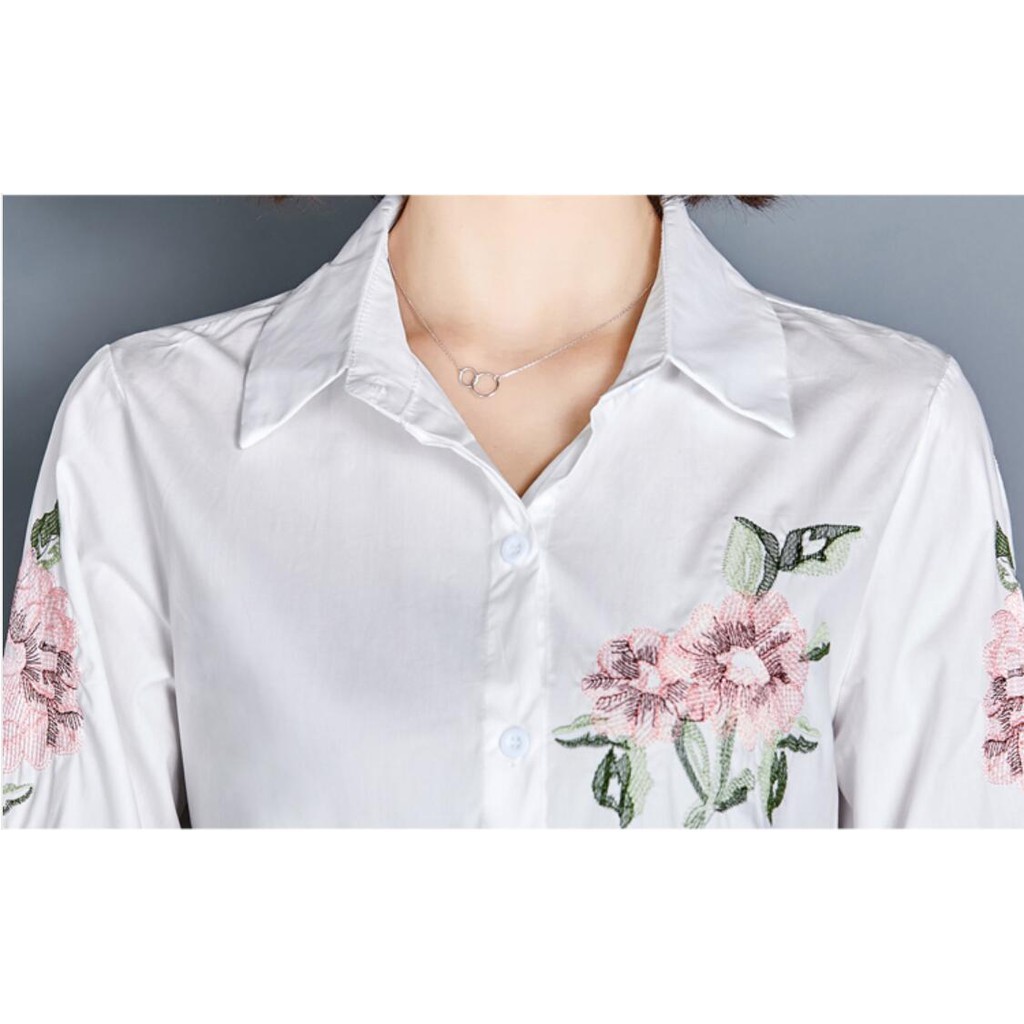 Áo thun nữ tay dài thêu hoạ tiết | BigBuy360 - bigbuy360.vn