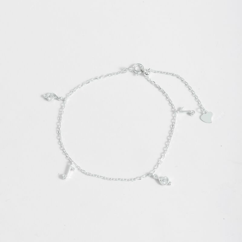 Lắc tay bạc nữ có bảo hành Bling It phong cách hàn quốc với kiểu dáng hình nốt nhạc BIVT124