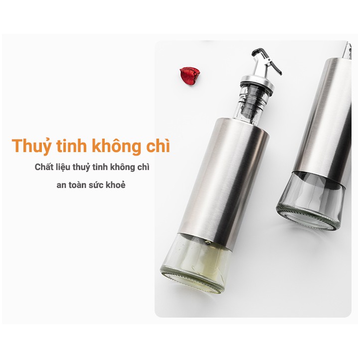 Chai Đựng Dầu Ăn, Nước Mắm, Nước Tương Thủy Tinh Bọc INOX - ĐẢM BẢO AN TOÀN CHO SỨC KHỎE | BigBuy360 - bigbuy360.vn