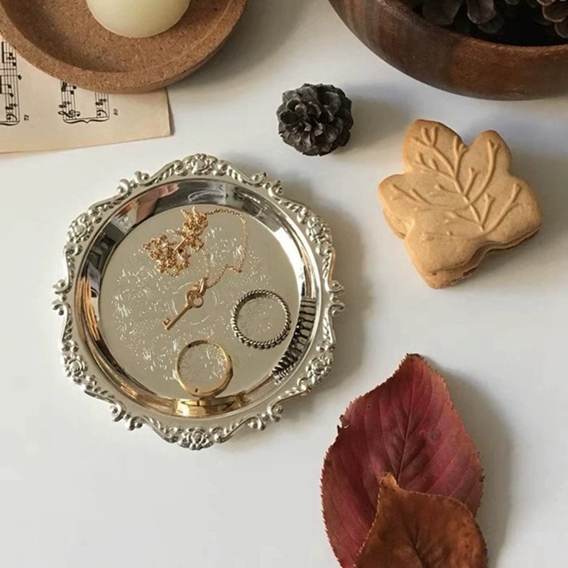 Khay Kim Loại Đựng Bánh / Trang Sức / Món Tráng Miệng Phong Cách Bắc Âu