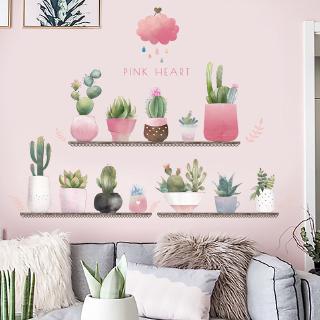 Giấy Dán Tường Tự Dính Hình Chậu Hoa Xinh Xắn Trang Trí Nhà Cửa