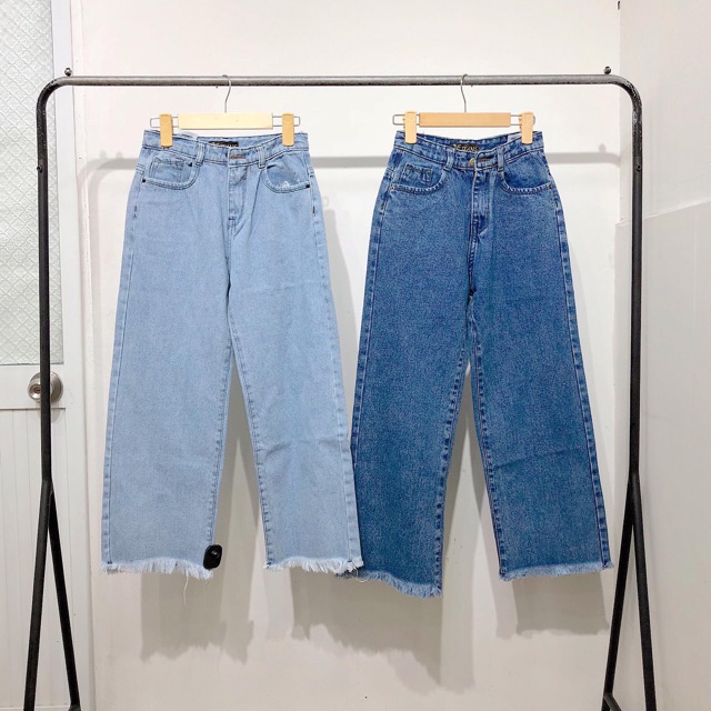 Quần culottes jean dài ( kèm video)