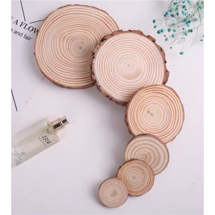 Lót Cốc Ly, Đế Nến Thơm Bằng Khoanh Gỗ Xinh Xắn Decor Chụp Ảnh