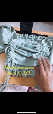 😻❤️Áo Kiểu Cổ Vuông Rút Dây 2 Bên