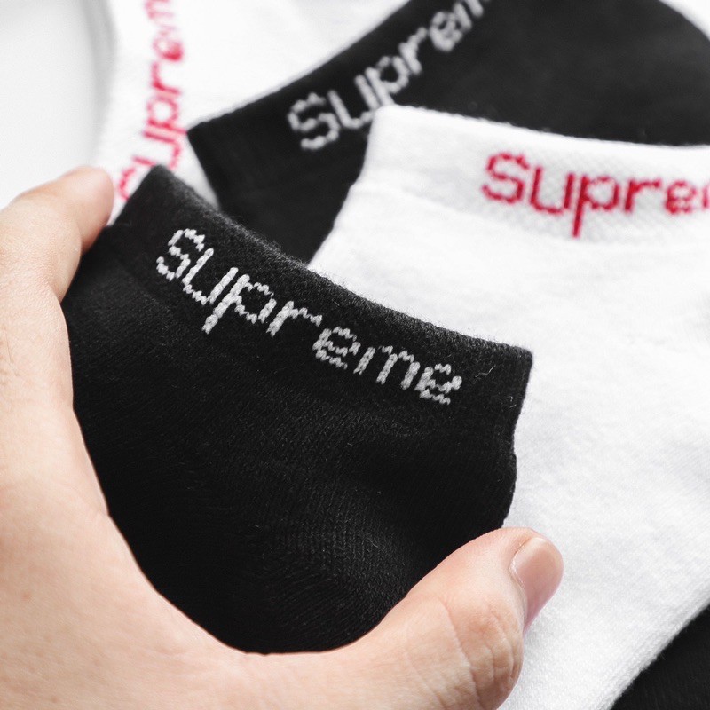 Tất cổ ngắn vớ Supeme Hanes thời trang cao cấp Unisex Chất liệu Cotton dệt kim dày dặn êm ái và chống hôi chân