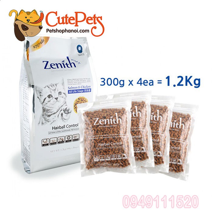 Hạt mềm tiêu búi lông Zenith Hairball 1.2kg Dành cho mèo - Cutepets