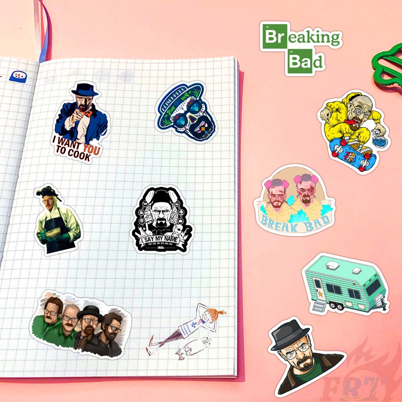 Bộ 100 Miếng Dán Họa Tiết Breaking Bad Màu Trắng Thời Trang Diy