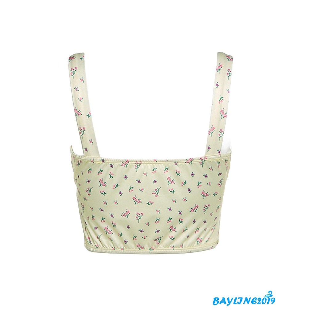 Áo Lửng Hai Dây Họa Tiết Hoa Gợi Cảm Thời Thượng Cho Nữ