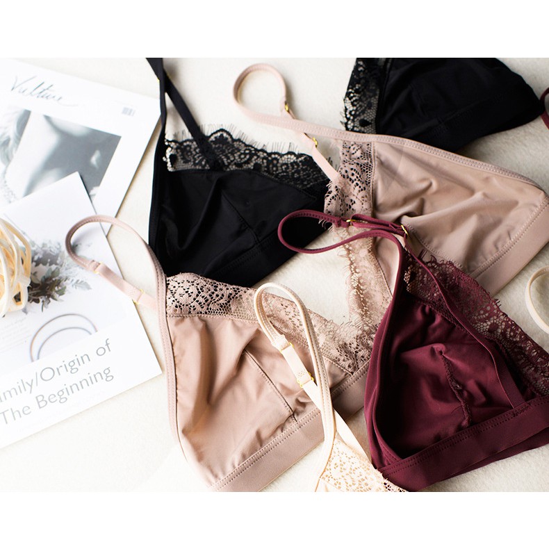 Áo Lót Bralette Sep Sweet Lụa Viền Ren Cao Cấp B004