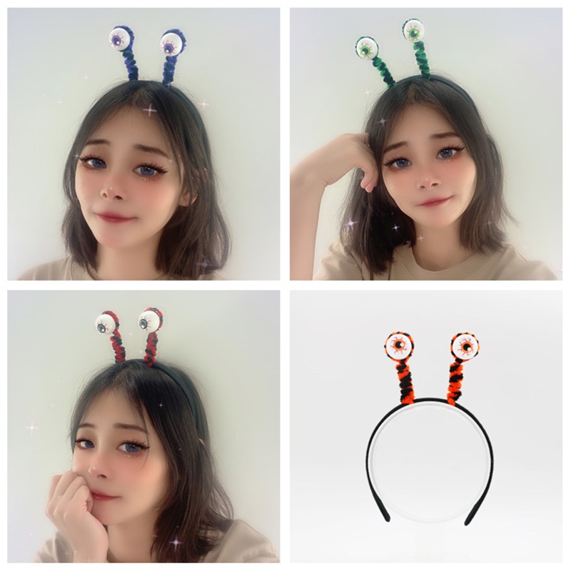 Băng Đô Cài Tóc Hình Đôi Mắt Máu Nhiều Màu Sắc Dùng Hóa Trang Tiệc Halloween