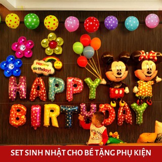 Combo tặng phụ kiện bóng bay nhiều mẫu trang trí sinh nhật bé trai gái tại nhà đơn giản