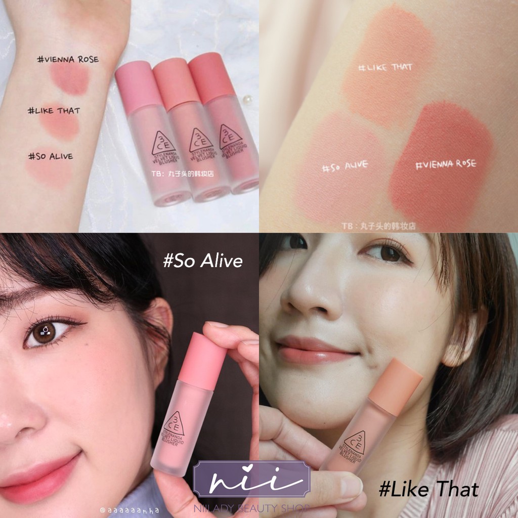 Má hồng 3CE Velvet Liquid Blusher (dạng kem) | BigBuy360 - bigbuy360.vn