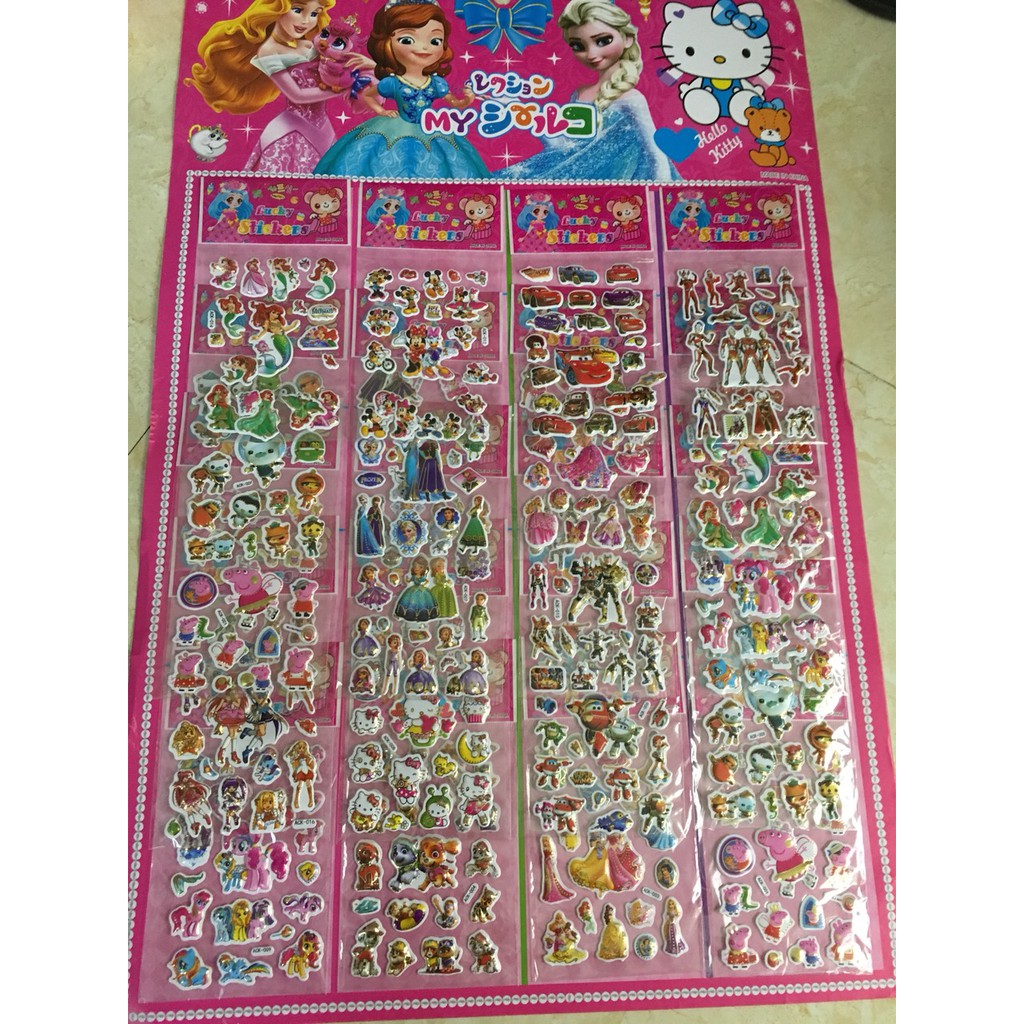 Giá sỉ Vỉ 20 tờ Hình dán nổi 3D thời trang loại dày