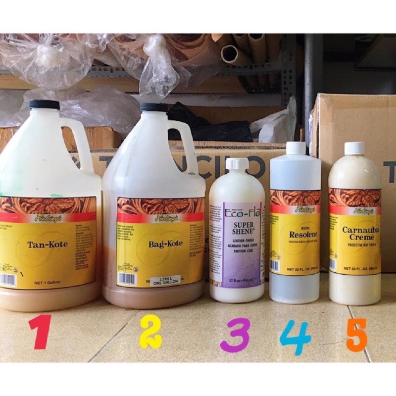 Chai lớn 946ml Chốt màu Resolene- Tan Kote- Bag Kote- Super Shene Dành cho da Veg nhuộm thủ công