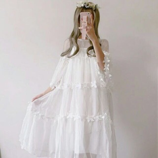 Váy trắng tiểu thư babydoll