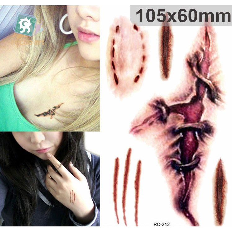 (Hàng Mới Về) Set 2 Hình Xăm Dán Vết Thương Kinh Dị Hóa Trang Halloween | BigBuy360 - bigbuy360.vn