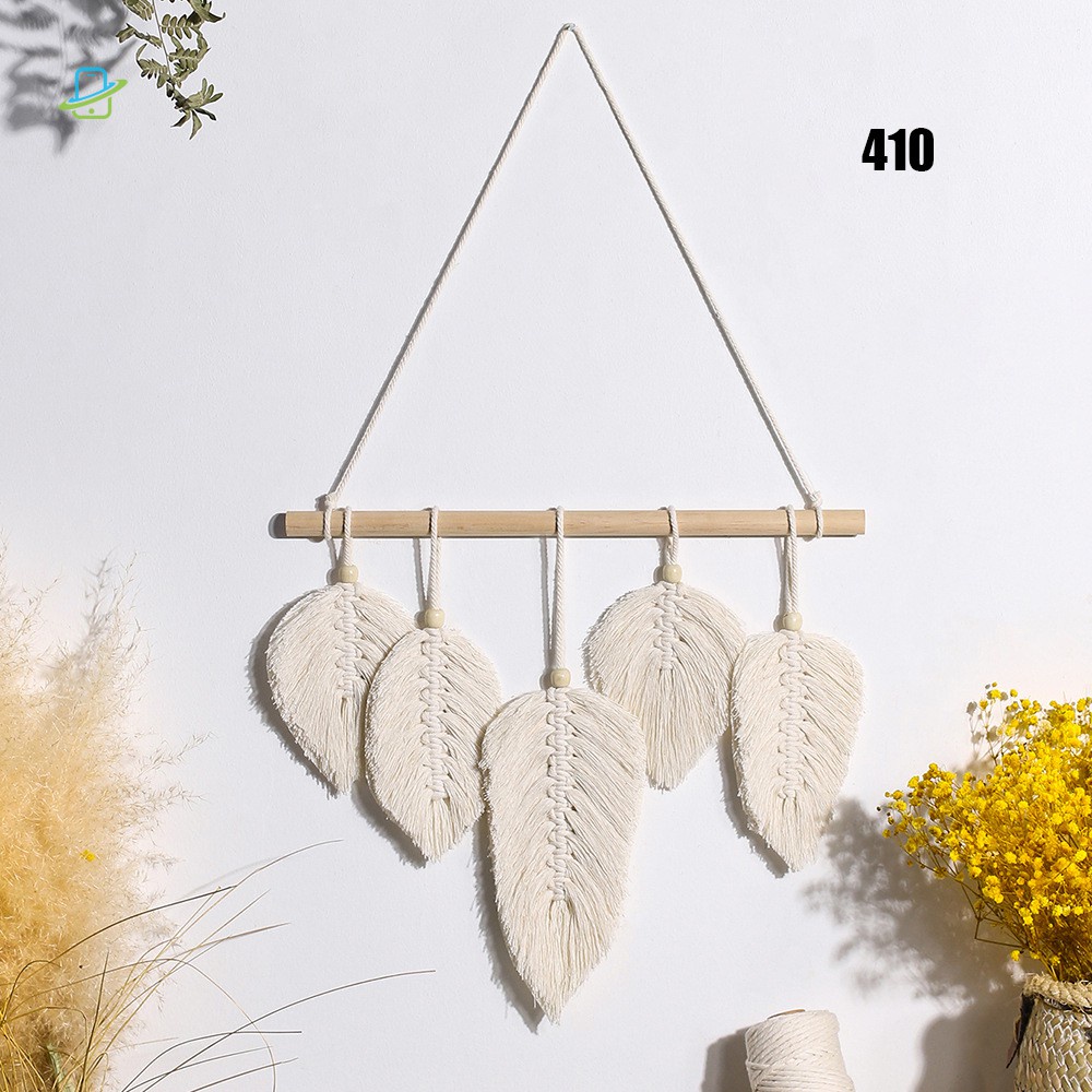 Thảm Treo Tường Trang Trí Phòng Ngủ / Tiệc Cưới Chất Liệu Cotton Dệt Hình Chiếc Lá Phong Cách Bắc Âu Tw