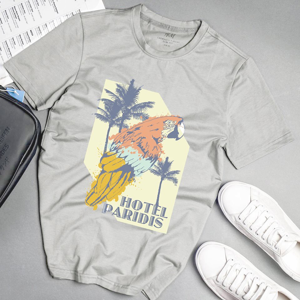 Áo phông nam siêu chất phong cách unisex màu xám