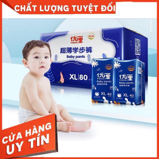  Bỉm YOULI Xanh Cao Cấp dán/quần S112/M92/L84/XL80