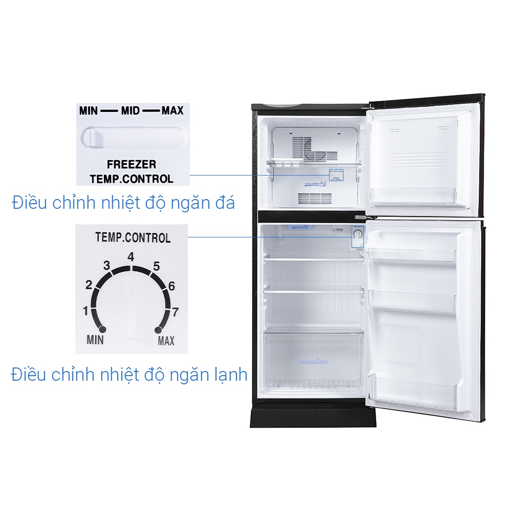 Tủ lạnh Aqua 130 lít AQR-T150FA(BS) - hàng chính hãng, bảo hành chính hãng, Miễn phí giao hàng HCM