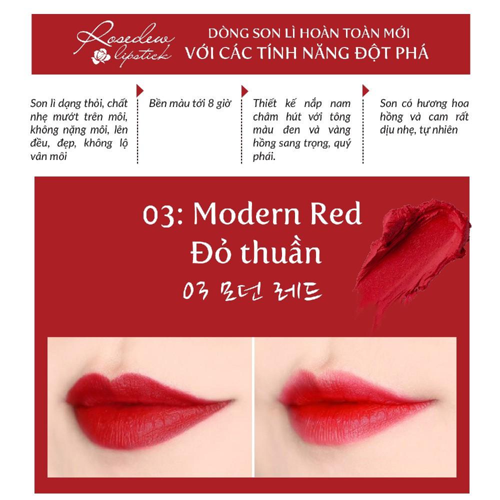 Son lì nhẹ môi không trôi Beauskin Rosedew Matte Creamy 3.5g