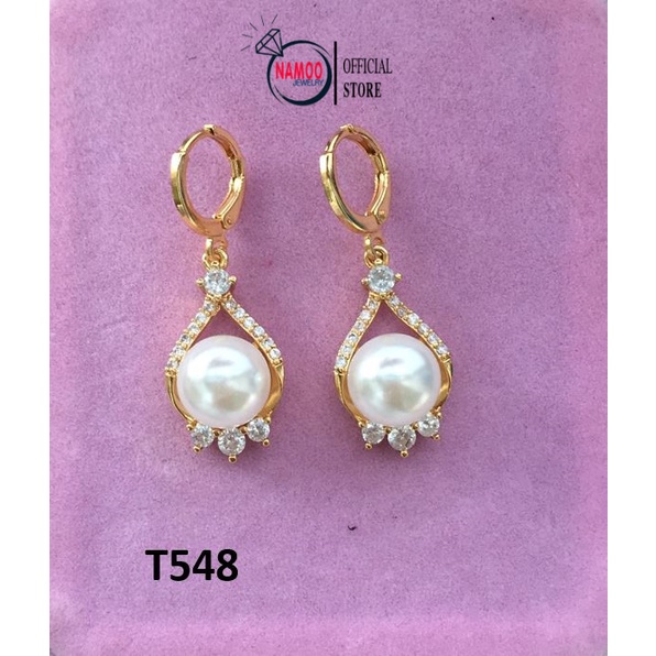 Set Dây Chuyền Bông Tai Bộ T548 V548 Mạ Vàng 18k Cao Cấp Namoo Jewelry