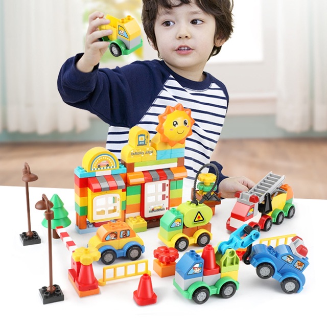 Bộ xếp hình lego ô tô cao cấp ( size duplo)