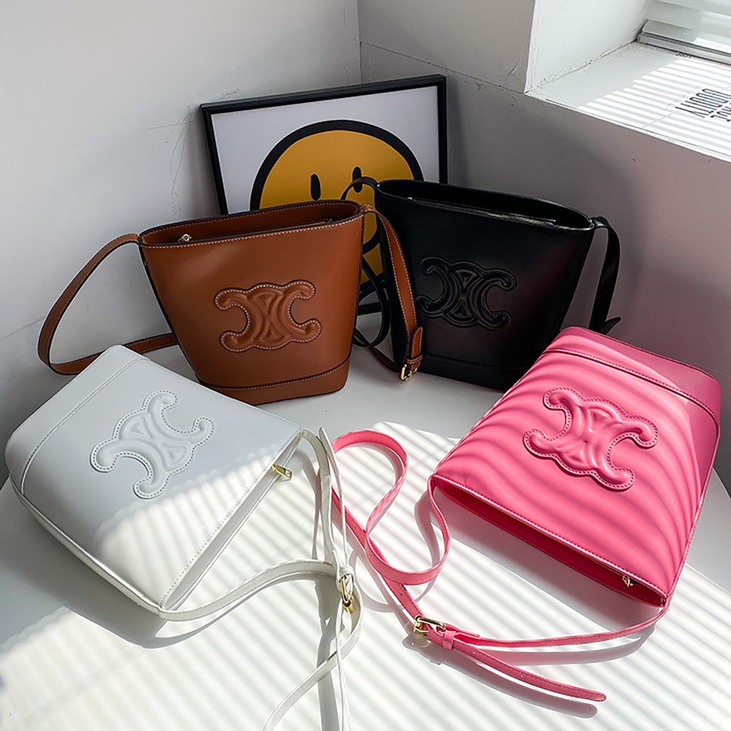Túi Xách Nữ Đeo Chéo CE LINE Da PU Bucket Bag