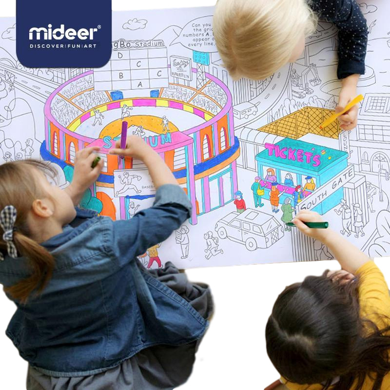 Mideer đồ chơi trẻ em màu vẽ nguệch ngoạc 10m giáo dục mầm non